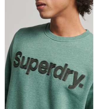 Superdry Classic crew neck sweatshirt with logo Core green