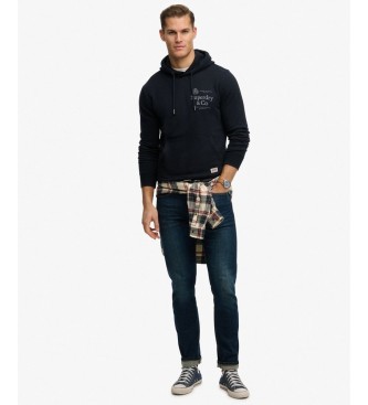 Superdry Hættetrøje 1954 Company Relaxed marineblå