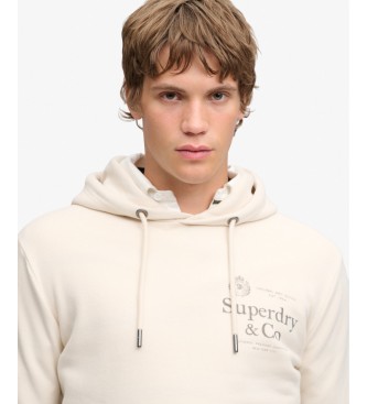 Superdry Hættetrøje fra 1954 Company, Relaxed, beige