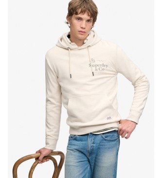 Superdry Hættetrøje fra 1954 Company, Relaxed, beige