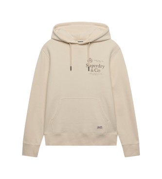 Superdry Hættetrøje fra 1954 Company, Relaxed, beige