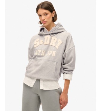 Superdry Grey Athletic Oversized Hooded Top