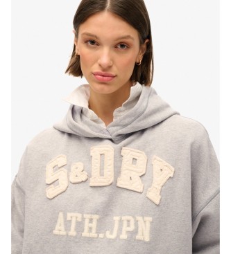 Superdry Grey Athletic Oversized Hooded Top