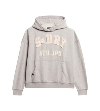 Superdry Grey Athletic Oversized Hooded Top