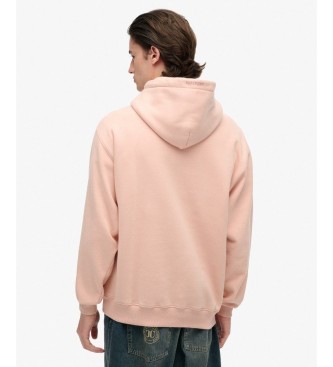 Superdry Felpa con cappuccio rosa oversize senza maniche