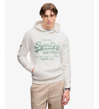 Superdry Moletom com capuz Classic branco sujo