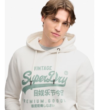 Superdry Moletom com capuz Classic branco sujo