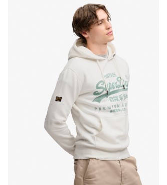 Superdry Moletom com capuz Classic branco sujo