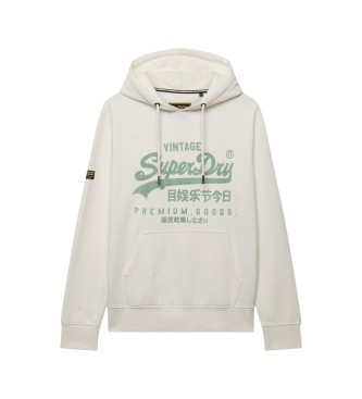 Superdry Moletom com capuz Classic branco sujo