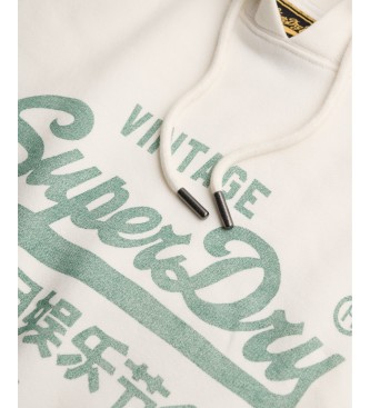 Superdry Moletom com capuz Classic branco sujo