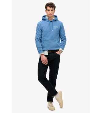 Superdry Sweat  capuche avec logo Core City bleu