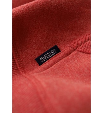 Superdry Felpa con cappuccio rossa con zip e logo Essential
