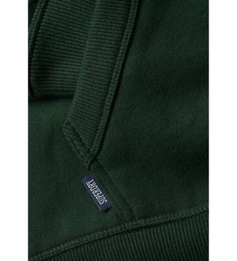 Superdry Felpa con cappuccio e zip con logo Essential verde