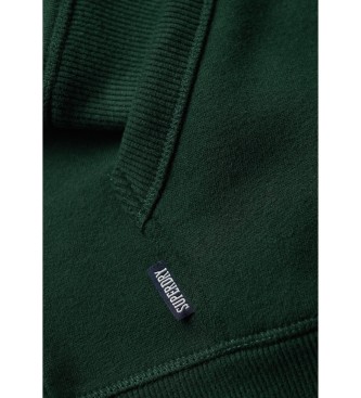 Superdry Bluza z kapturem, zamkiem błyskawicznym i logo Essential zielona