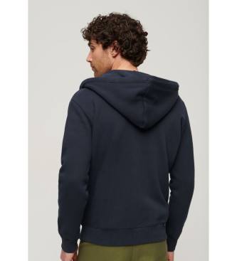 Superdry Hooded sweatshirt met rits en logo Essential Navy