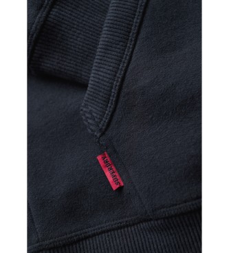 Superdry Sweatshirt med htte, lynls og logo Essential Navy