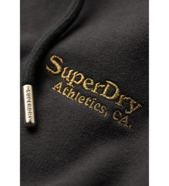 Superdry Hoodie med dragkedja och logotyp Essential black