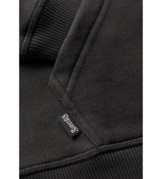 Superdry Hoodie with zip and logo Essential black