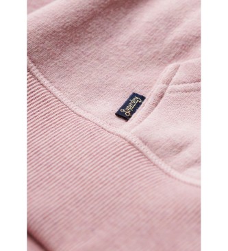 Superdry Hoodie met rits en logo Essential roze