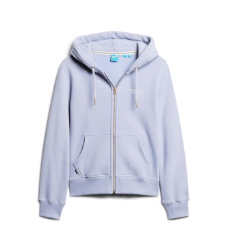 Superdry Hooded sweatshirt met rits en logo Essential blauw