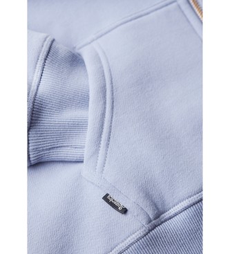 Superdry Sudadera con capucha, cremallera y logo Essential azul