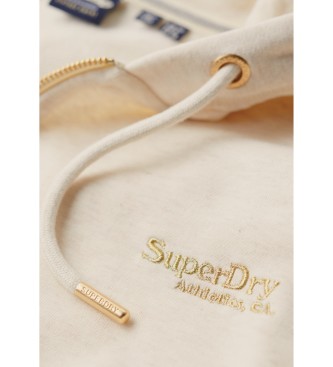 Superdry Essential beige hoodie met ritssluiting en logo