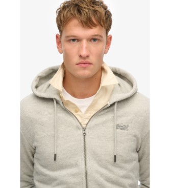 Superdry Sweat  capuche avec fermeture clair et logo Gris essentiel