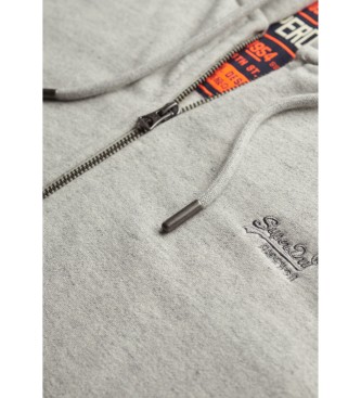 Superdry Sweat  capuche avec fermeture clair et logo Gris essentiel