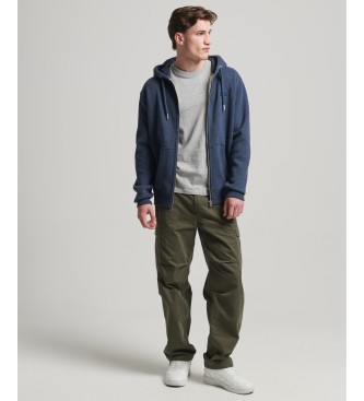 Superdry Sweat  capuche avec fermeture clair et logo Vintage brod en bleu