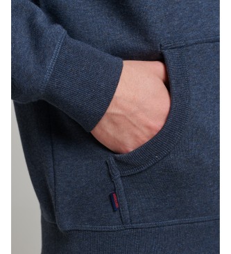 Superdry Sweat  capuche avec fermeture clair et logo Vintage brod en bleu