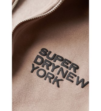 Superdry Luxury Sport sweatshirt med ls pasform, beige