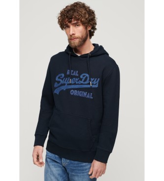 Superdry Langrmet sweatshirt med marineblt broderi