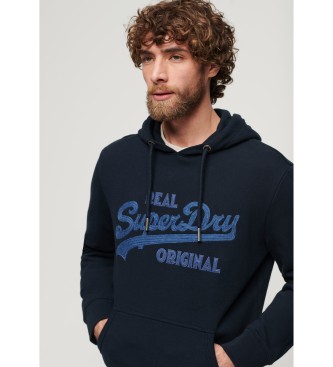 Superdry Langrmeliges Sweatshirt mit marineblauer Stickerei