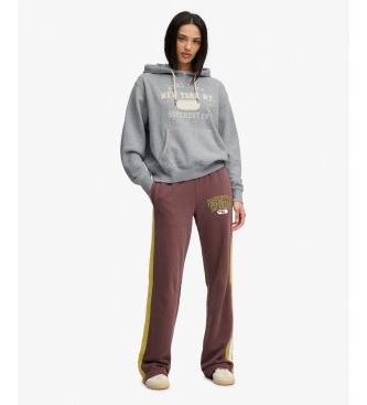 Superdry Sweat à capuche court Applique gris