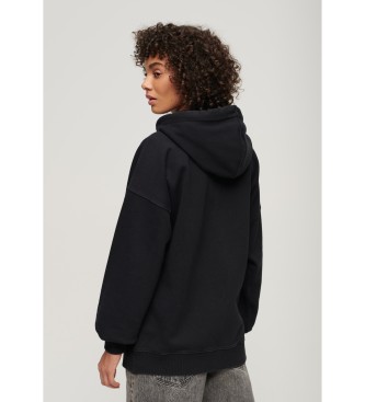 Superdry Athletic Essential-hoodie i extra stor modell svart