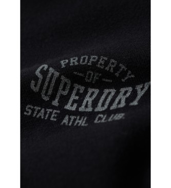 Superdry Athletic Essential zelo velika majica s kapuco črna