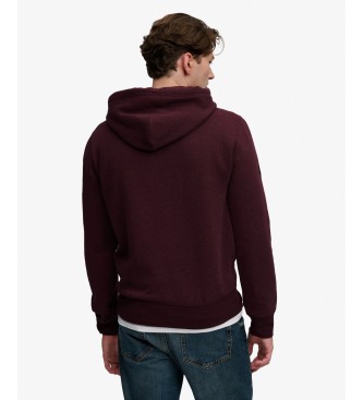 Superdry Sudadera con capucha Heritage Relaxed burdeos