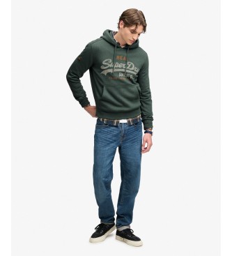 Superdry Green Heritage Relaxed Hooded Top