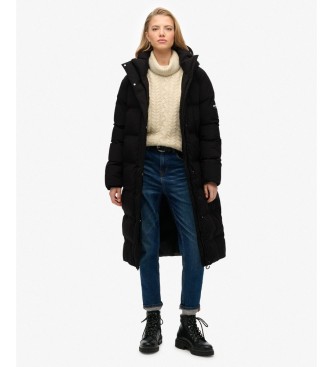 Superdry Manteau à capuche Hooded Longline noir