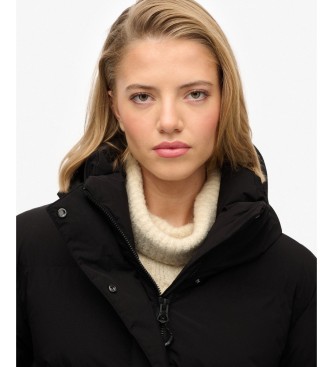 Superdry Manteau à capuche Hooded Longline noir