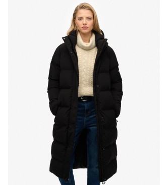 Superdry Manteau à capuche Hooded Longline noir