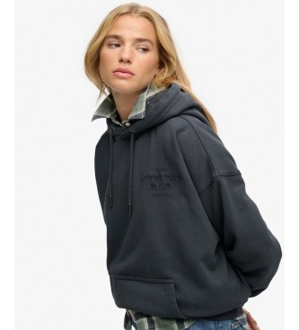 Superdry Sweat à capuche Luxe Casual Relaxed bleu marine