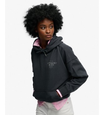 Superdry Sweat à capuche Luxe Casual Relaxed bleu marine