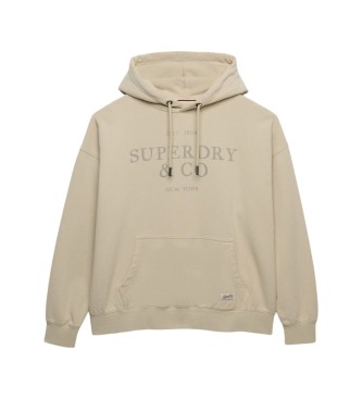 Superdry Sweat à capuche Luxe Casual Relaxed beige