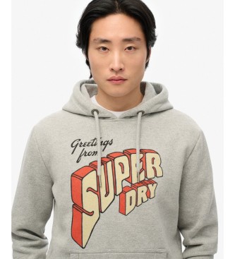 Superdry Sweat à capuche North Cali gris
