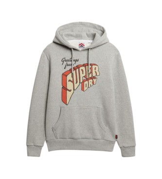 Superdry Sweat à capuche North Cali gris
