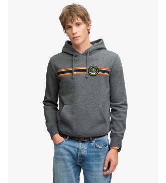 Superdry Outdoors Stripe Logo grå hættetrøje