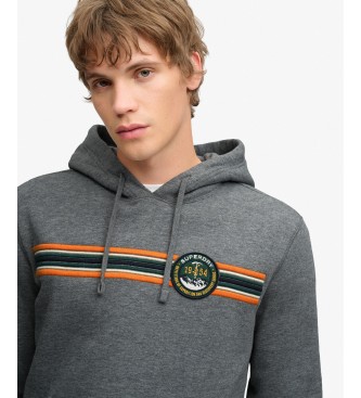 Superdry Outdoors Stripe Logo grå hættetrøje