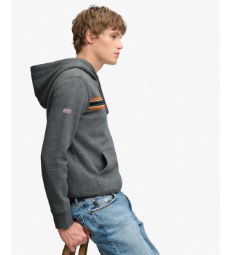 Superdry Outdoors Stripe Logo grå hættetrøje