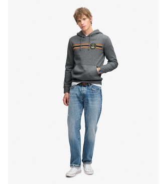 Superdry Outdoors Stripe Logo grå hættetrøje